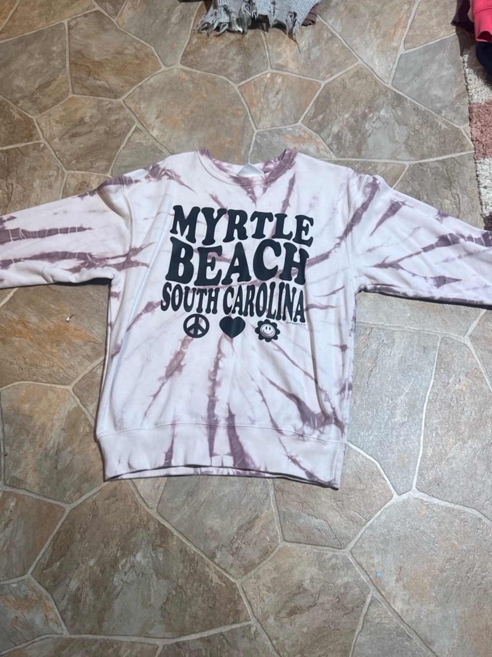 Myrtle Beach South Carolina Tie-Dye Crewneck Sweatshirt - Pink